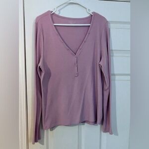 American Eagle Lillac Waffle Knit long sleeve Henley shirt XXL